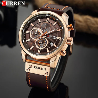 CURREN-Reloj deportivo de lujo para hombre, reloj masculino