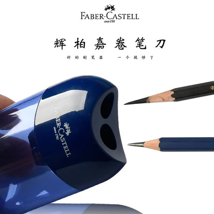 Faber Castell Mini Sacapuntas de manga, doble agujero con contenedor de plomo negro