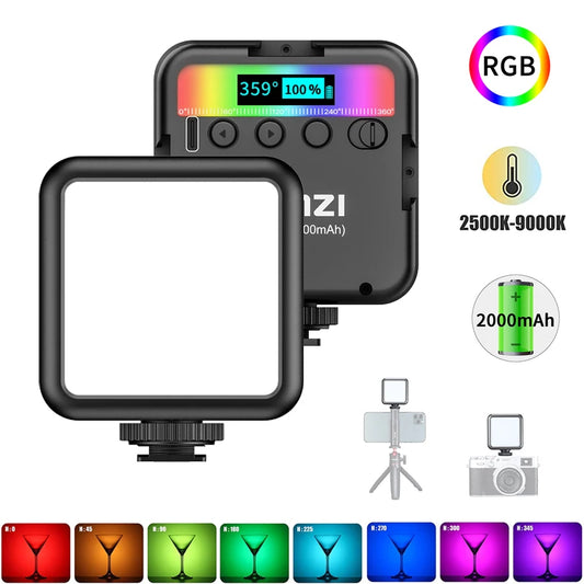 Ulanzi LED para vídeo Ulanzi VL49 a todo Color, RGB, 2500K-9000K, 800LUX, magnética, Mini Fill 3, Zapata fría, 2000mAh, tipo C, luz para cámara