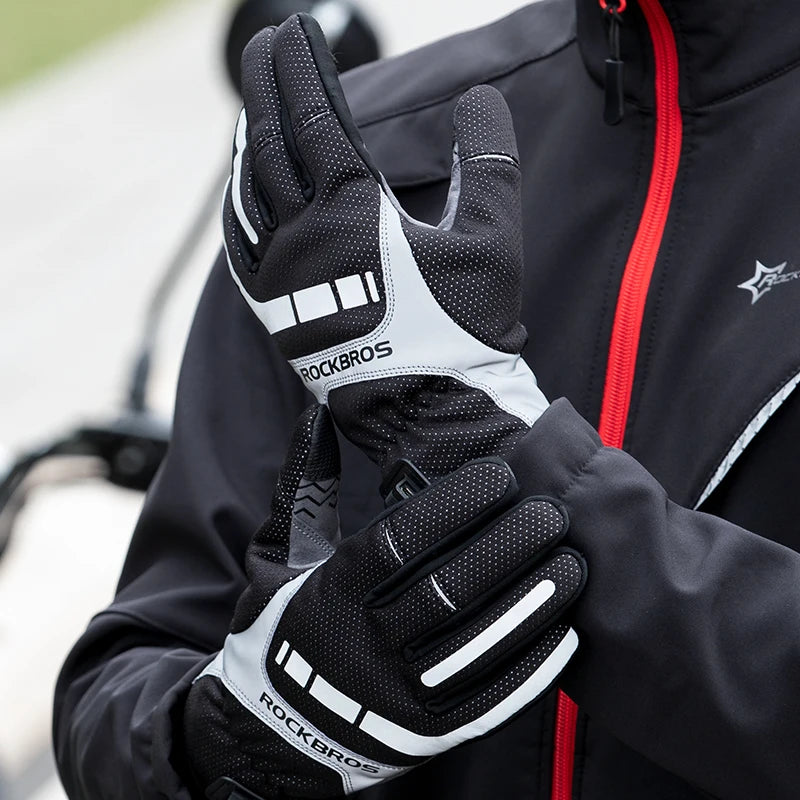 Guantes de ciclismo para hombre y mujer, guantes de invierno con calefacción eléctrica y USB, recargable, con pantalla táctil