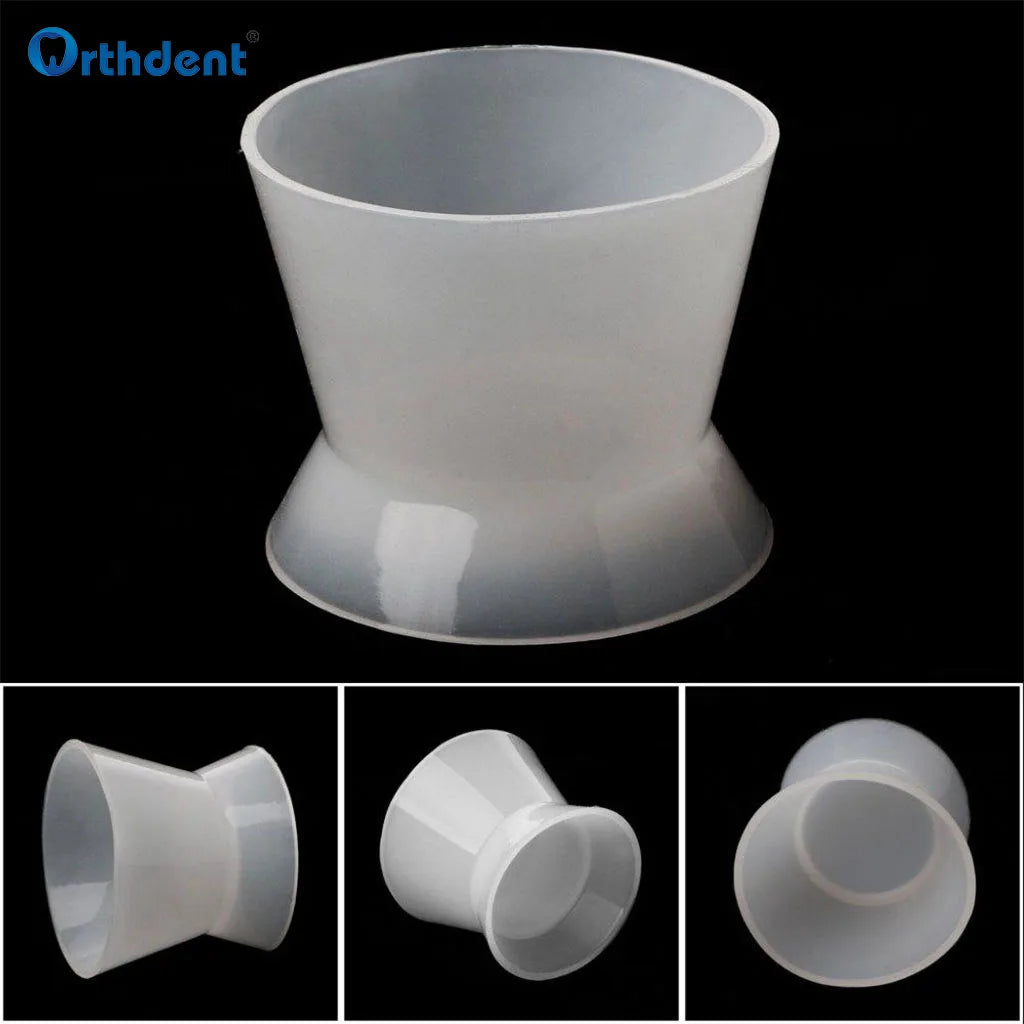 Taza de goma de silicona Dental, cuencos de mezcla autosolidificantes flexibles, herramienta de laboratorio de odontología desinfectante de alta temperatura, 4 piezas por juego