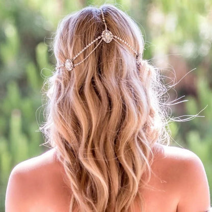 Cadena para el cabello con diamantes de imitación para mujer.