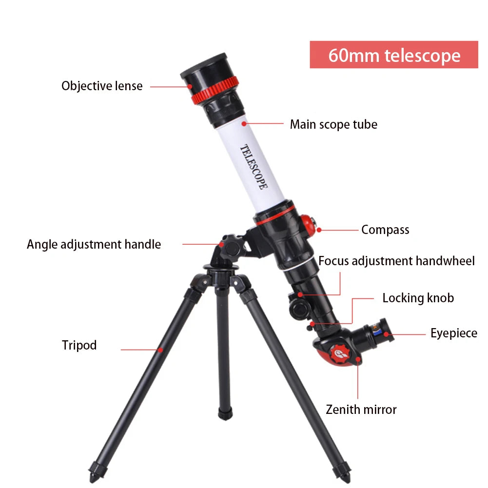 Telescopio astronómico profesional para niños