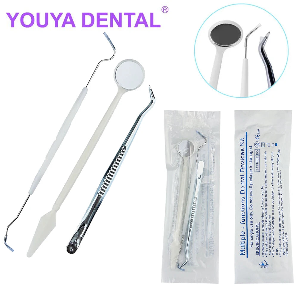 Herramientas de limpieza Dental, gancho de sonda de espejo bucal, pinzas de selección, instrumento de dentistas, examen de dientes, accesorio de odontología, 3 piezas por juego