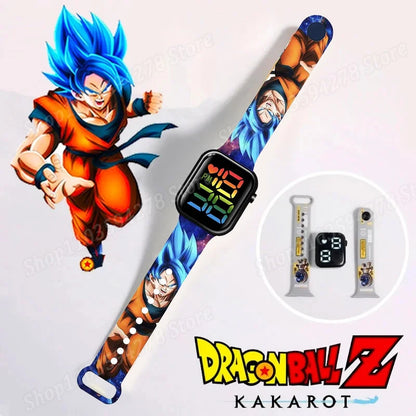 Reloj de Dragon Ball para niños, relojes deportivos informales Led de silicona.