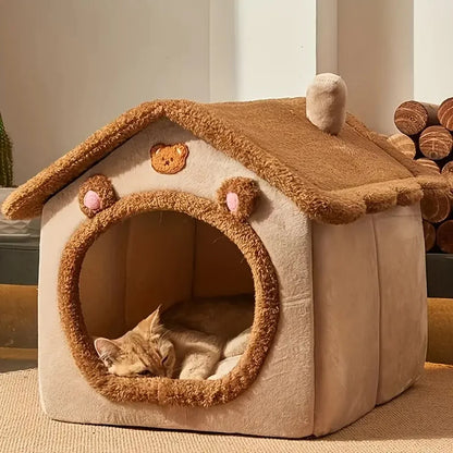 Casa plegable para dormir para mascotas, cubo para gatos lavable y extraíble, casa oculta, cueva para cachorros, sofá, cama para mascotas, casa para perros pequeños, gatos medianos