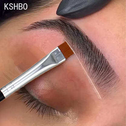 KSHBO-brocha plana ultrafina para cejas, delineador de ojos fino, corrector de contorno, herramientas de belleza