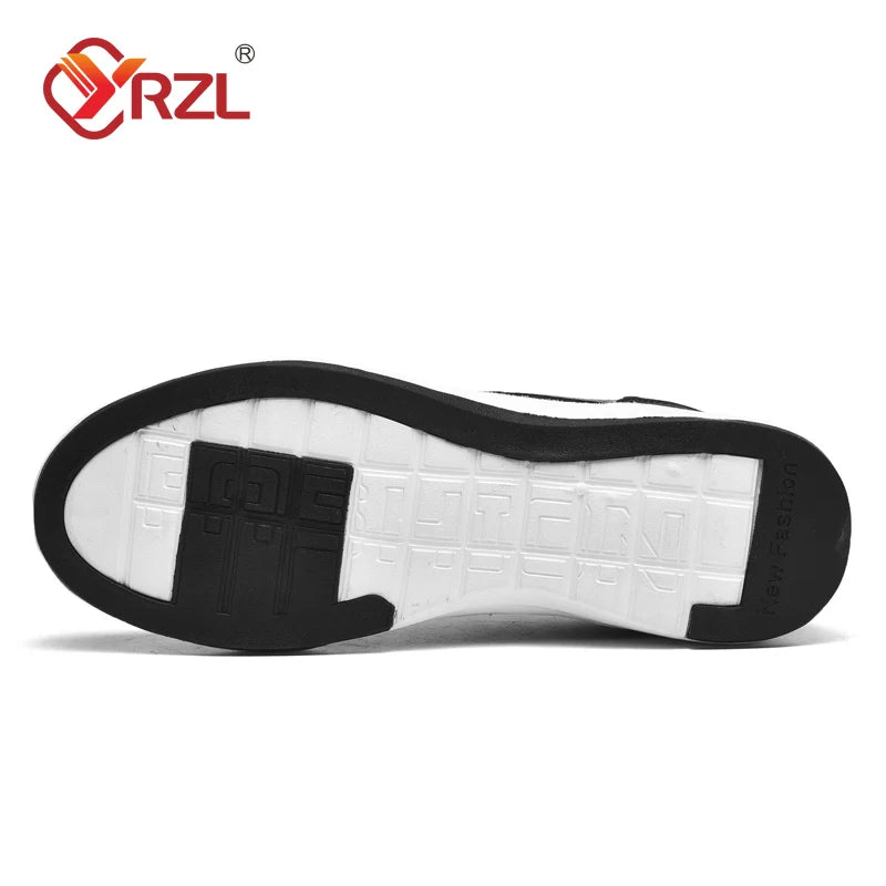 YRZL-Zapatos Deportivos de cuero para hombre, zapatillas impermeables para caminar.