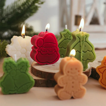 Velas de aroma terapia de Navidad, caja de regalo portátil, árbol de Navidad, hombre de jengibre.