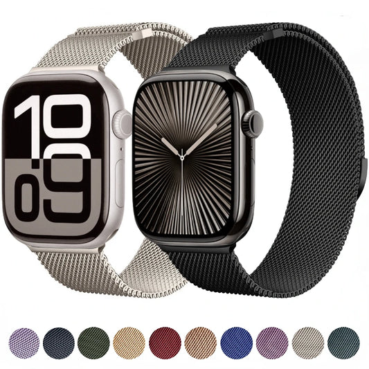 Correa de Metal para Apple watch 10, 46mm, 42mm, Ultra 49mm, 9, 8, 7, 45mm, 41mm, pulsera magnética para iWatch 6, 5, 4, 3, SE, 44mm, 40mm