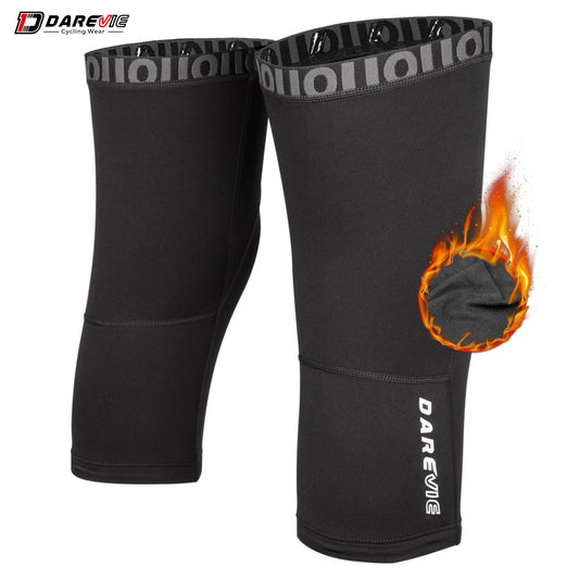 DAREVIE-calentador de piernas para ciclismo, forro polar térmico, calentador de rodilla para ciclismo de invierno, medias mallas cálidas de compresión, antideslizantes para hombres y mujeres