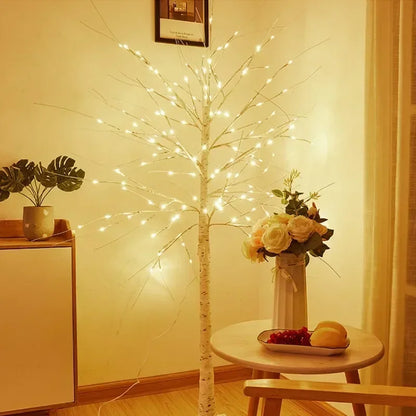 Luces LED de árbol de abedul, rama brillante, luz nocturna DIY.