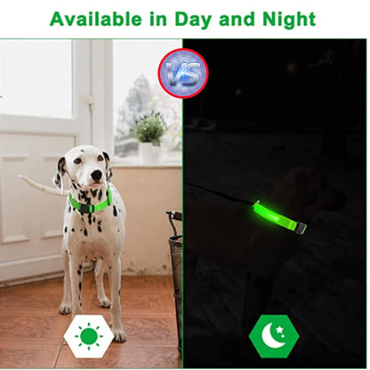 Collar luminoso recargable por USB para perros pequeños y grandes, Collar de seguridad para mascotas con luz nocturna y Led brillante ajustable