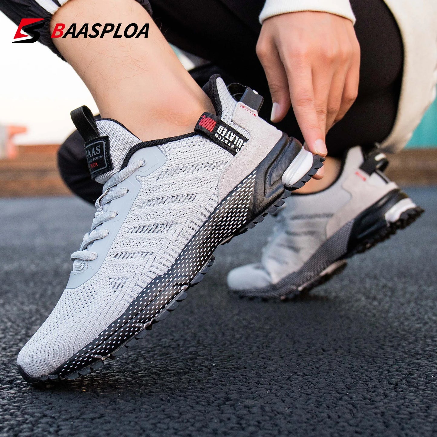 Baasploa-Zapatillas de correr para hombre, zapatos masculinos de malla transpirable para caminar al aire libre,