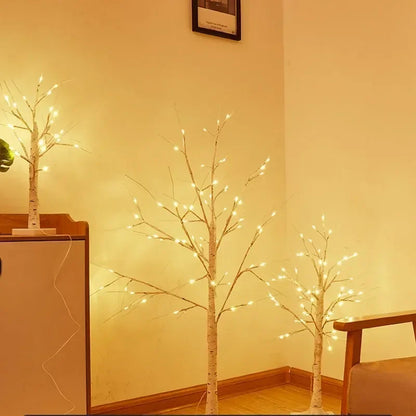 Luces LED de árbol de abedul, rama brillante, luz nocturna DIY.