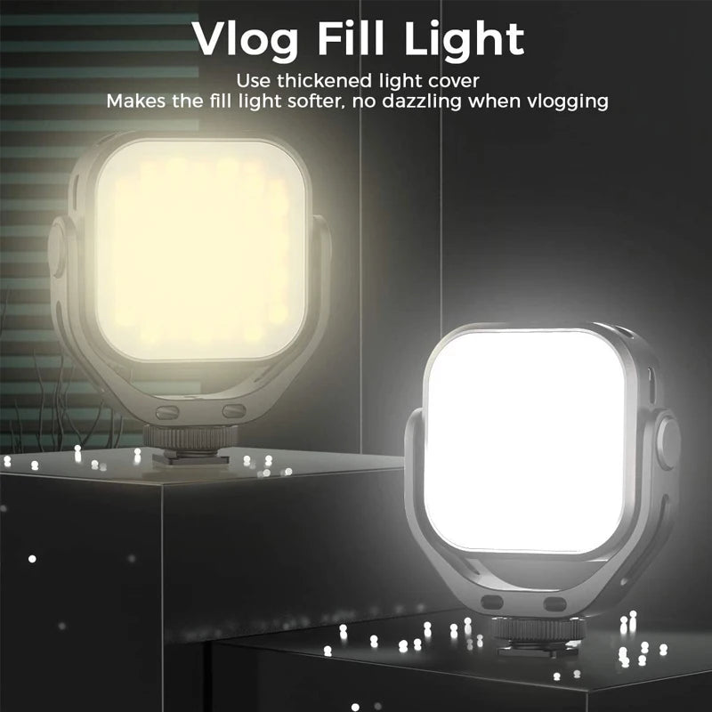 Ulanzi Vijim VL66 Luz de vídeo LED ajustable con soporte de montaje de rotación 360 Luz de relleno portátil recargable DSLR SLR móvil