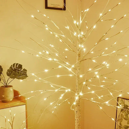 Luces LED de árbol de abedul, rama brillante, luz nocturna DIY.