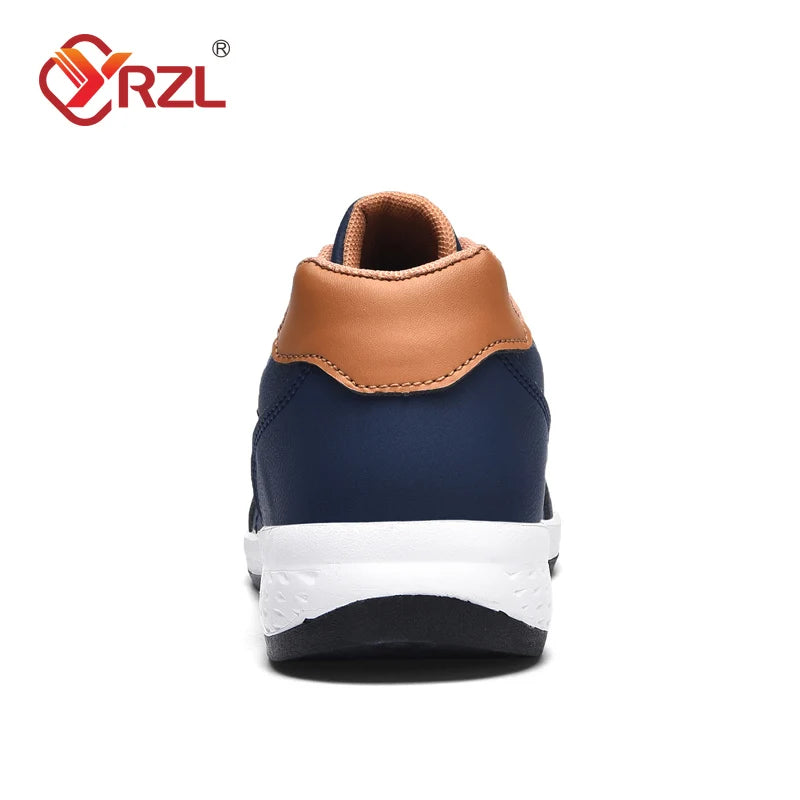 YRZL-Zapatos Deportivos de cuero para hombre, zapatillas impermeables para caminar.