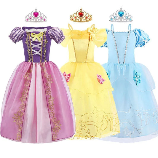 Vestido de Rapunzel para niñas, vestido de Cenicienta Bella