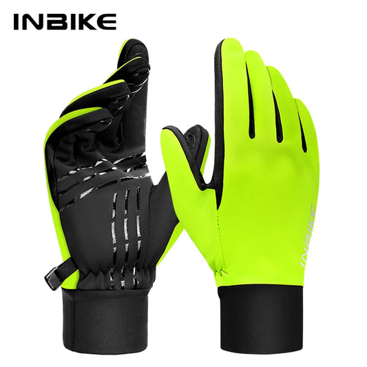 Guantes de ciclismo de invierno para hombre y mujer, guantes cálidos de lana para andar en bicicleta