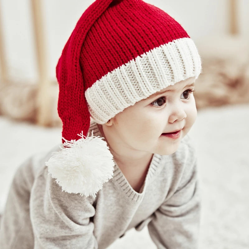 Gorro de punto con pompón para niño y adulto