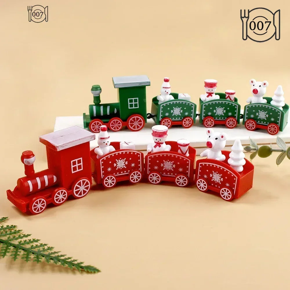 Tren de Navidad de plástico, adornos navideños para el hogar.