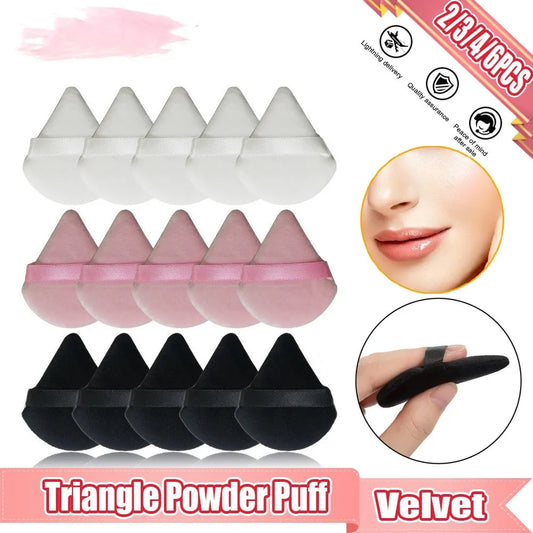 Esponja triangular para maquillaje, miniesponja de terciopelo suave para contorno de ojos, cosmética, lavable