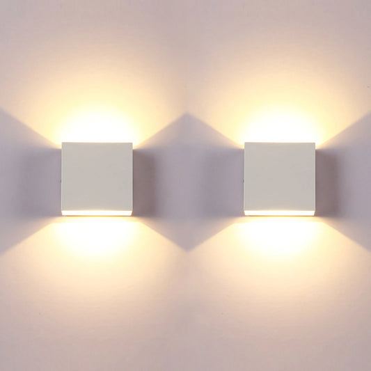 Apliques de pared LED, paquete de 2, lámpara de pared interior moderna de 6W