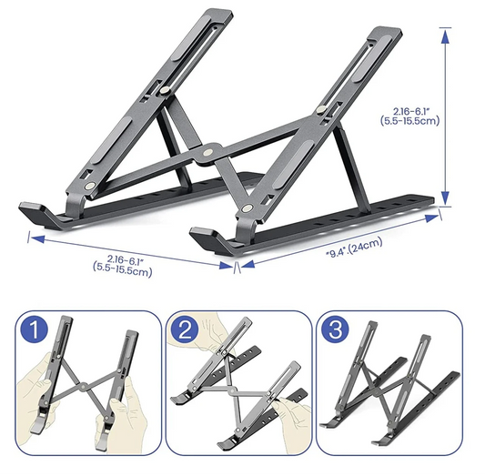 Soporte plegable para ordenador portátil, base de aluminio para tableta, Ipad