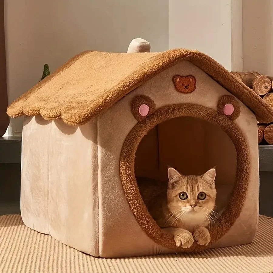 Casa plegable para dormir para mascotas, cubo para gatos lavable y extraíble, casa oculta, cueva para cachorros, sofá, cama para mascotas, casa para perros pequeños, gatos medianos