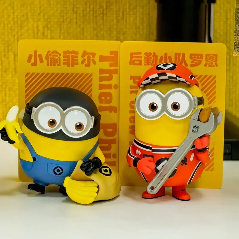 Figuras de acción de Minion para niños, muñecos de Anime, adornos de Pvc.