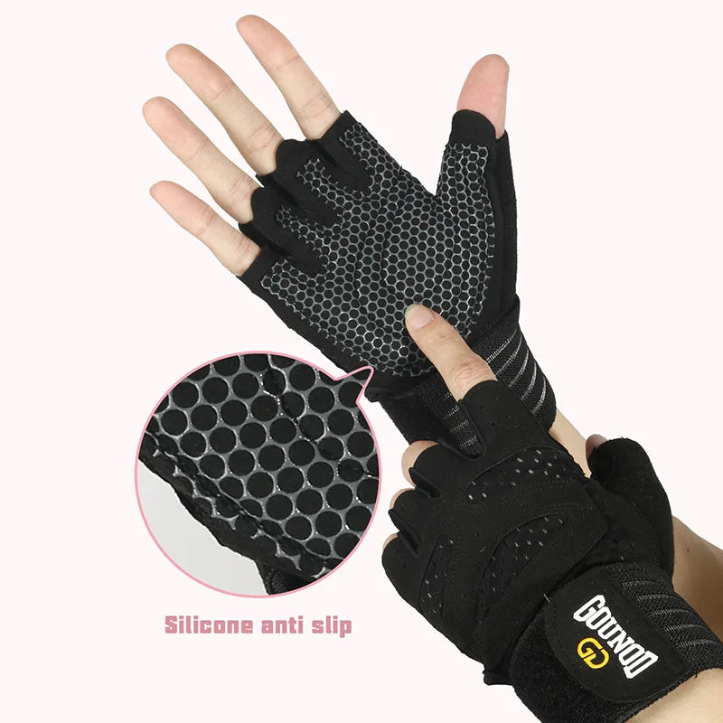 Guantes de levantamiento de pesas, soporte de pulsera, transpirables, antideslizantes, para deportes, gimnasio, culturismo, levantamiento de pesas,