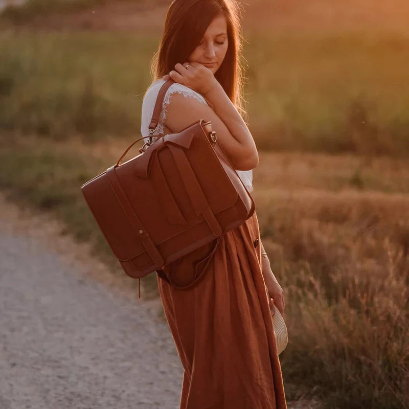 Bolsos de mensajero de cuero PU para mujer(14 pulgadas)