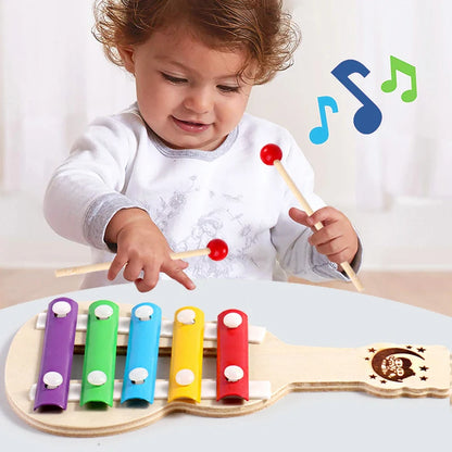 Juguetes Montessori de xilófono de madera para bebé, instrumento de música