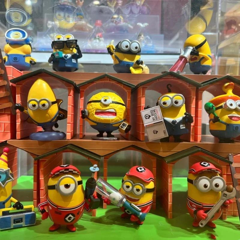 Figuras de acción de Minion para niños, muñecos de Anime, adornos de Pvc.