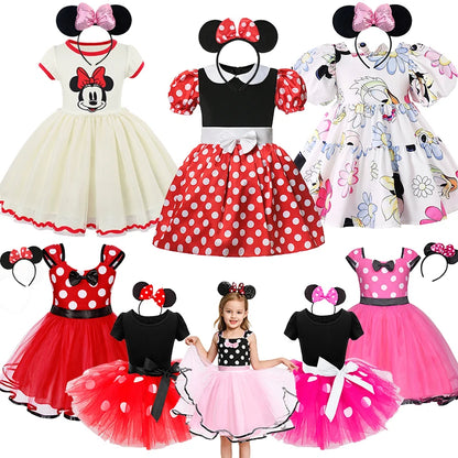 Vestido de Mickey y Minnie Mouse para niñas