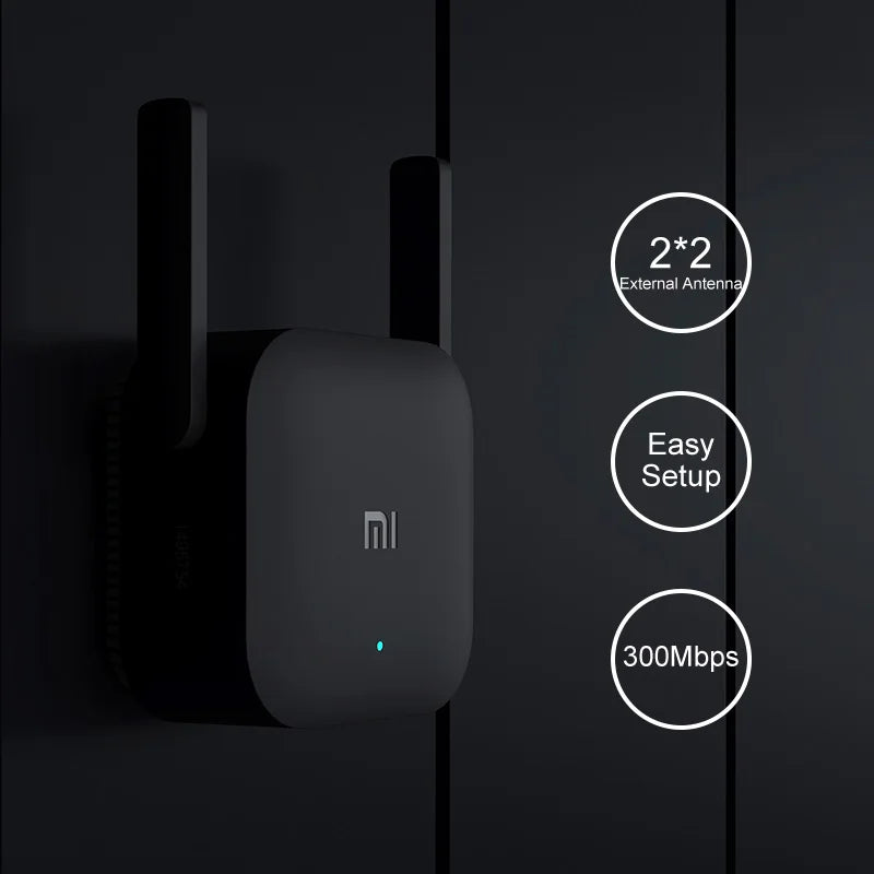 Xiaomi-repetidor WiFi Pro Mi, amplificador de red, enrutador extensor de potencia, Roteador de 300M, 2,4G, 2 antenas para enrutador, hogar y oficina